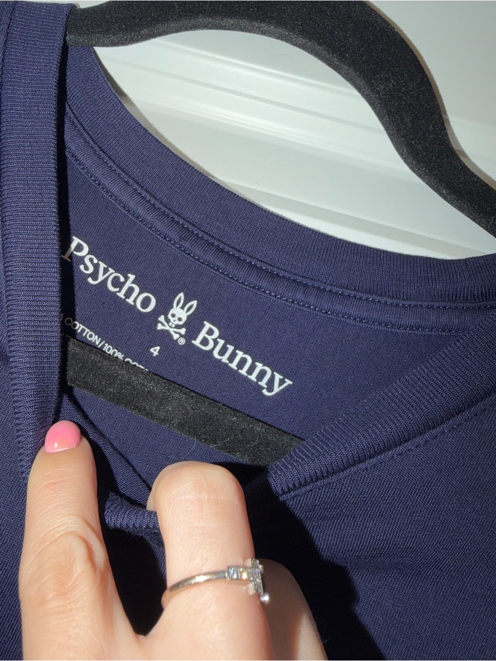Psycho Bunny Navy Raised Logo Crew Tee - Picture 3 of 4